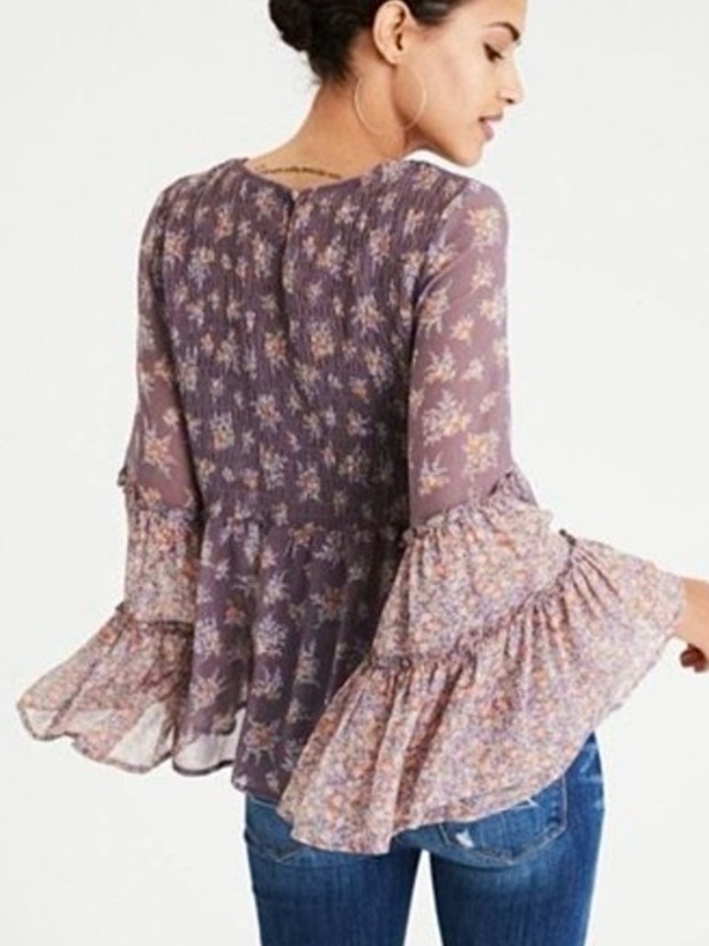 AE - Floral Smocked Blouse